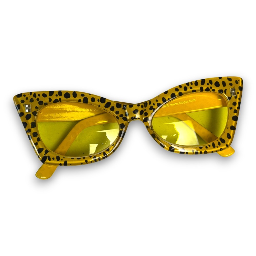 Dr. Peepers Cat Eye Leopard Print Sunglasses Yellow Tint Lenses S24303 - Picture 10 of 10
